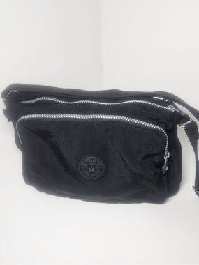 Kipling Crossbody Bag Black Nylon Adjustable Strap Multiple Zipper Pockets